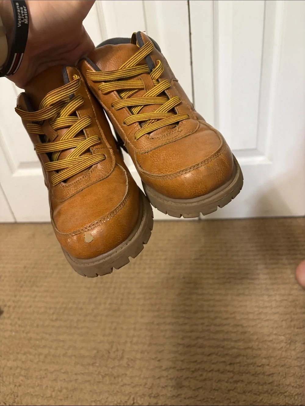 Kids Tan Outdoor Ankle Boots - Casual Lace-Up